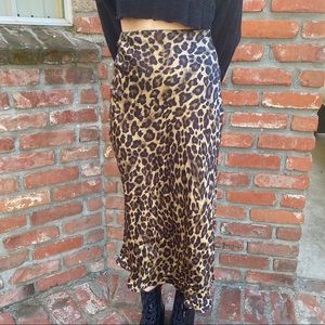 Cheetah Print Midi Skirt